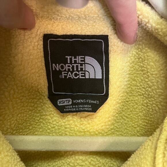 The North Face Yellow Grey Polartec Recycled Fleece Zip Up Jacket Size Womens XS - Picture 11 of 16